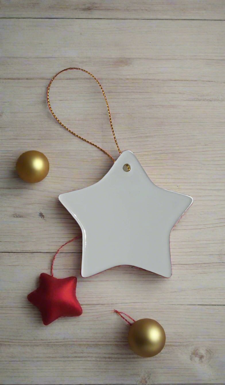 Ceramic Star Christmas Tree Decoration SUBLIMATION