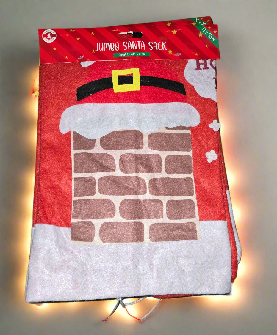 Jumbo fabric santa sacks