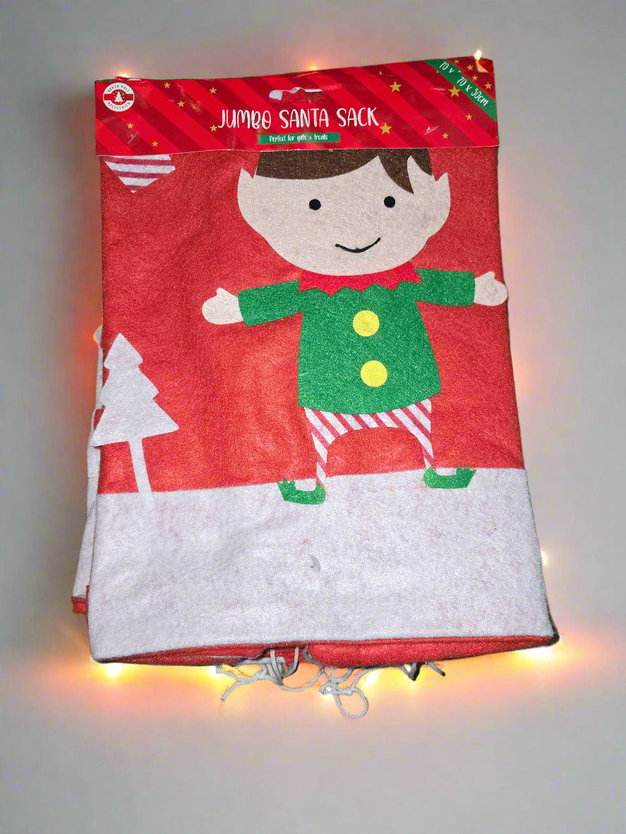 Jumbo fabric santa sacks