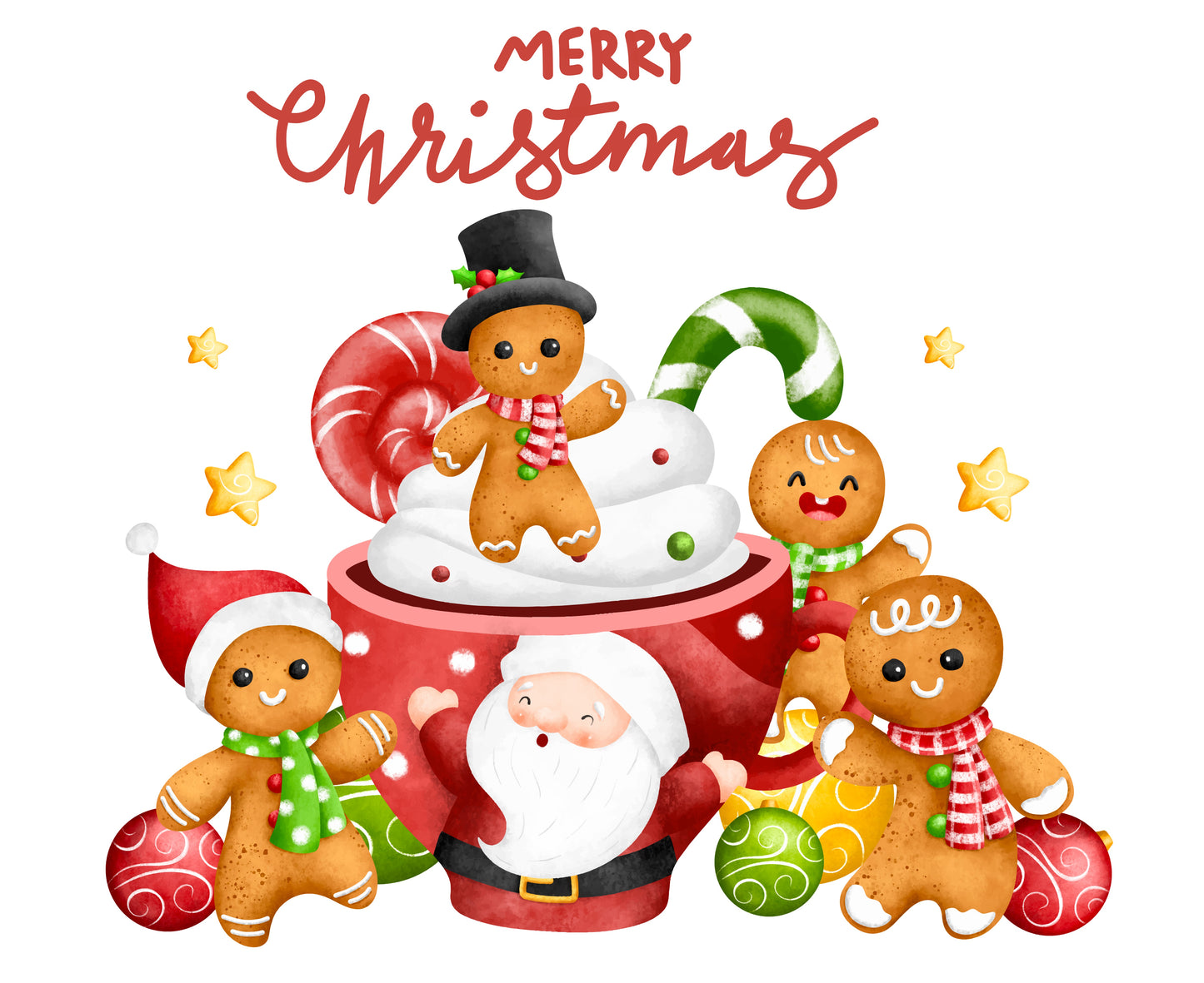 DTF TRANSFER - 'Merry Christmas' Gingerbread Men (19 MIX PIECES)