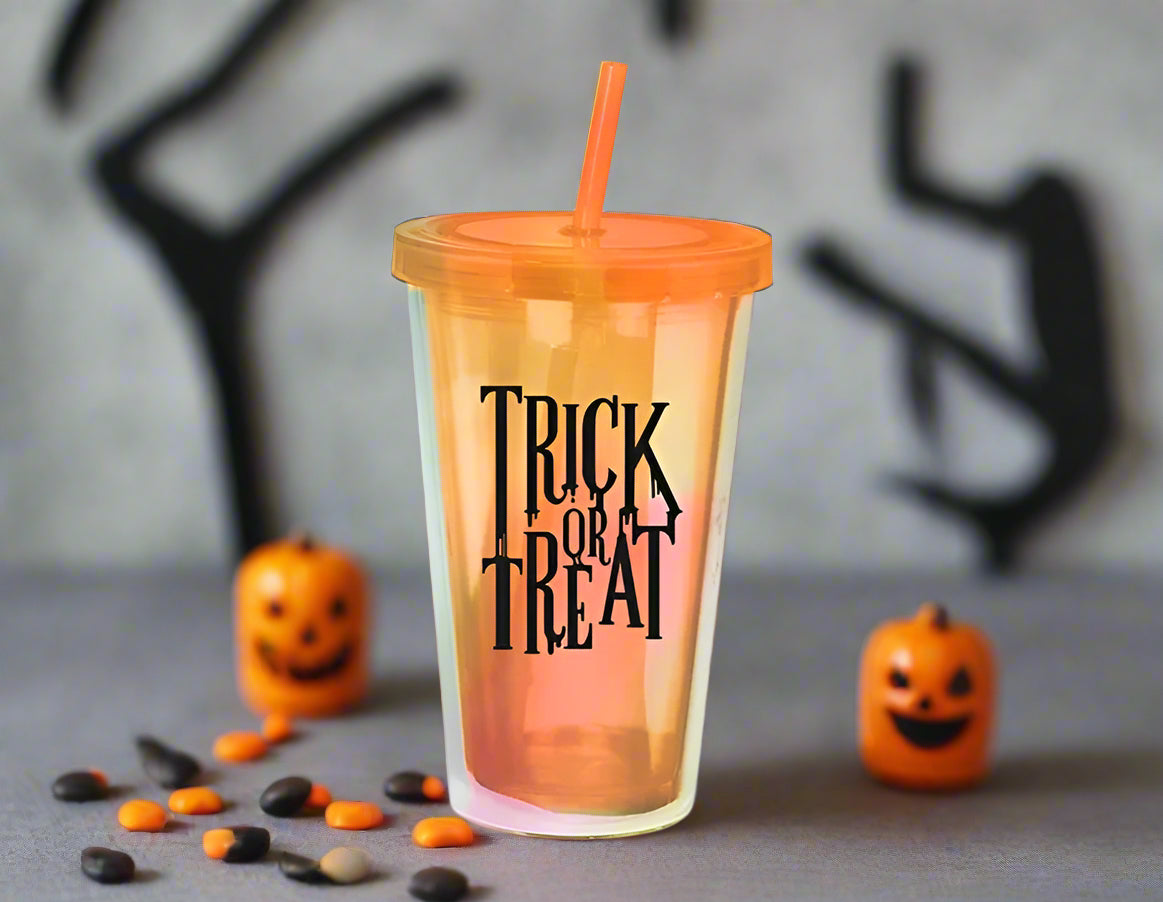 halloween holographic tumbler (orange)