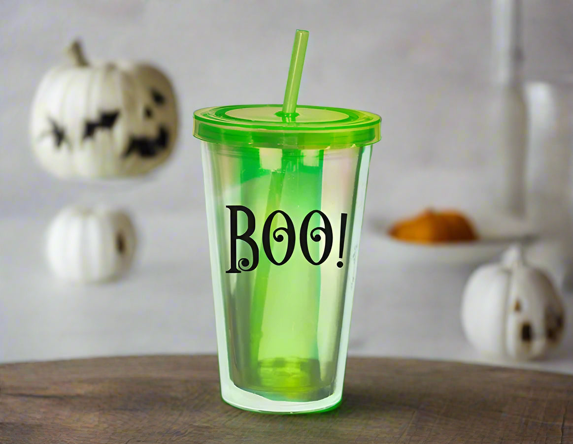 halloween holographic tumbler (green)