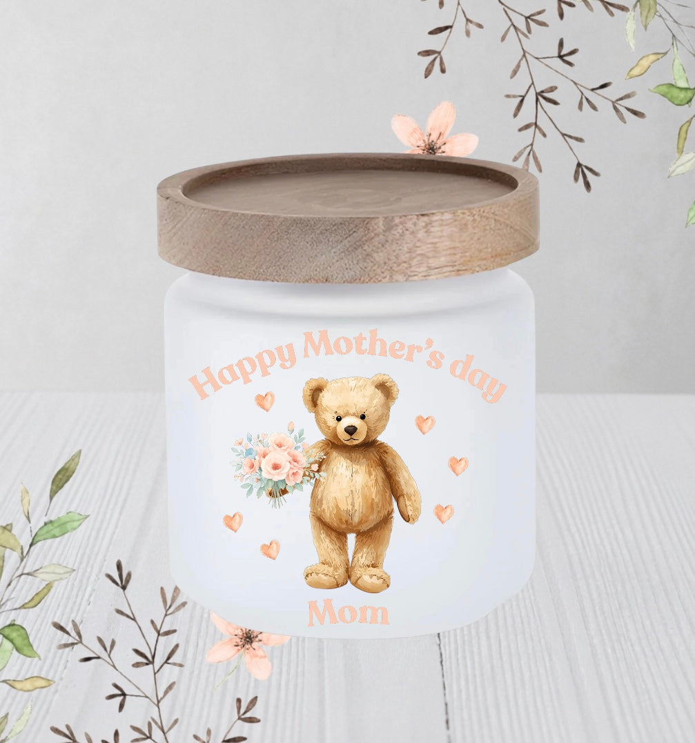 Mothers Day Frosted Glass Storage jar small (3)