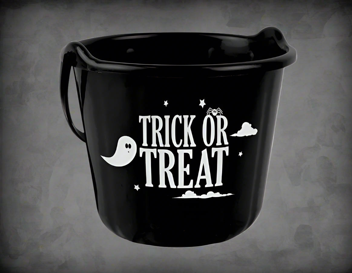 Halloween Trick or Treat Bucket black