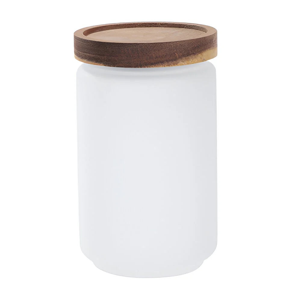 Frosted Glass Storage Jar Medium