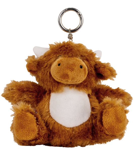 Mumbles Highland Cow Keyring and black fleece bag
