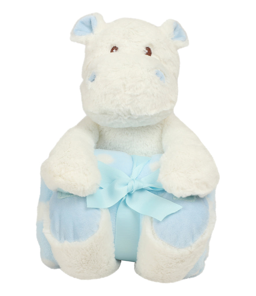 Mumbles Hippo with Printed Fleece Blue🦄