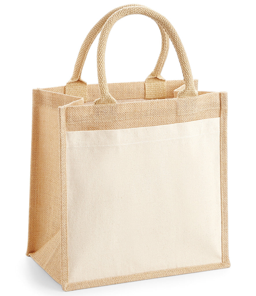 Cotton Pocket Jute Midi Tote
