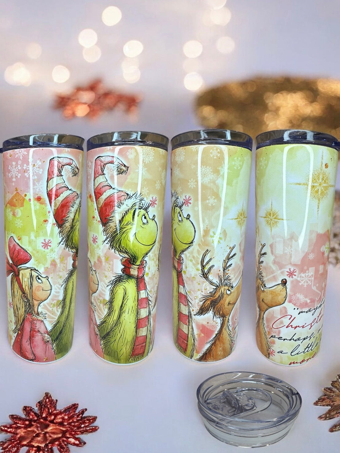 Grinch tumbler 20oz ( little girl )