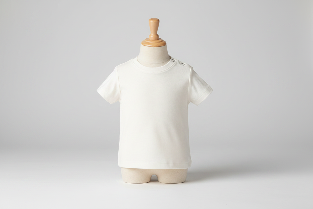 Natural T-Shirt with Poppers - Baby Mannequin