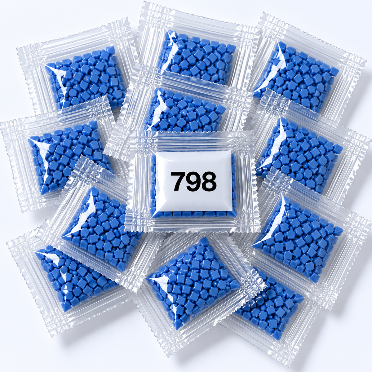 DMC 798 Blue Square Diamond Painting Drills – 13 Bags
