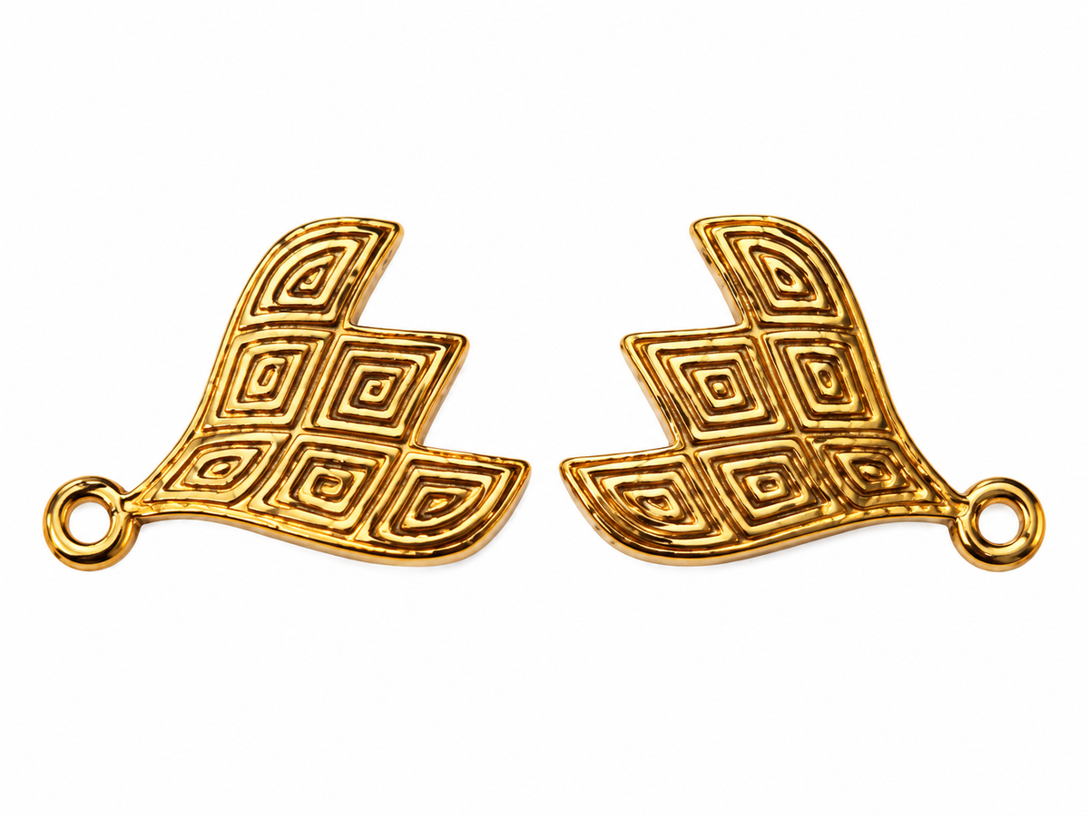 Gold Coloured Multi-Hole Fan Jewellery Connectors – 2 Pieces