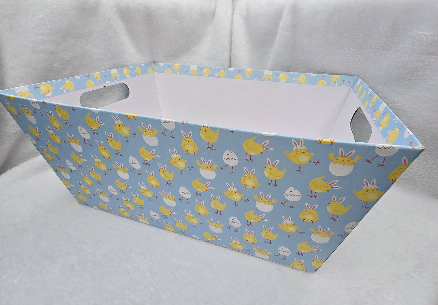 Easter Rectangle Printed Hamper Tray Blue