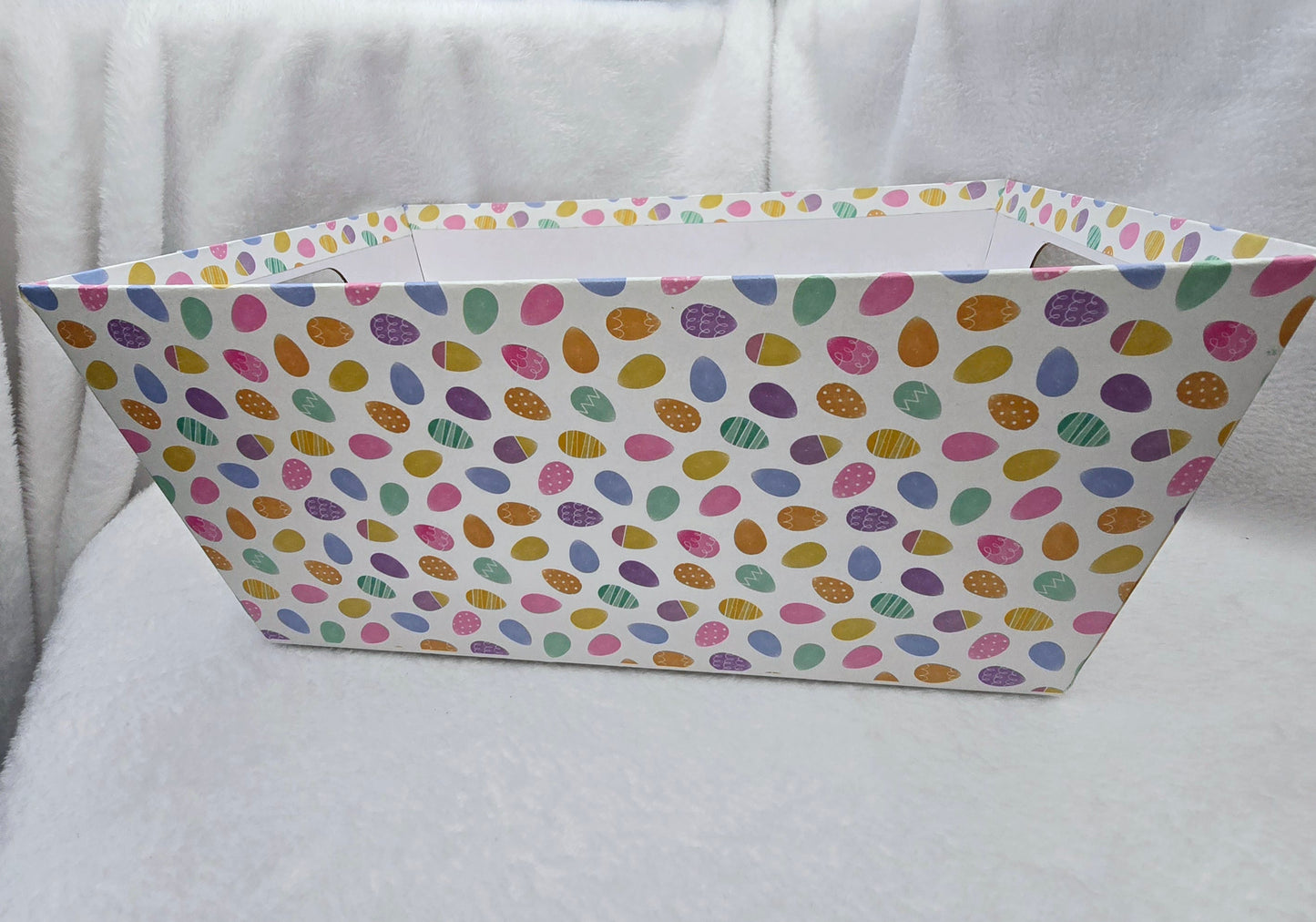 Easter Rectangle Printed Hamper Tray white