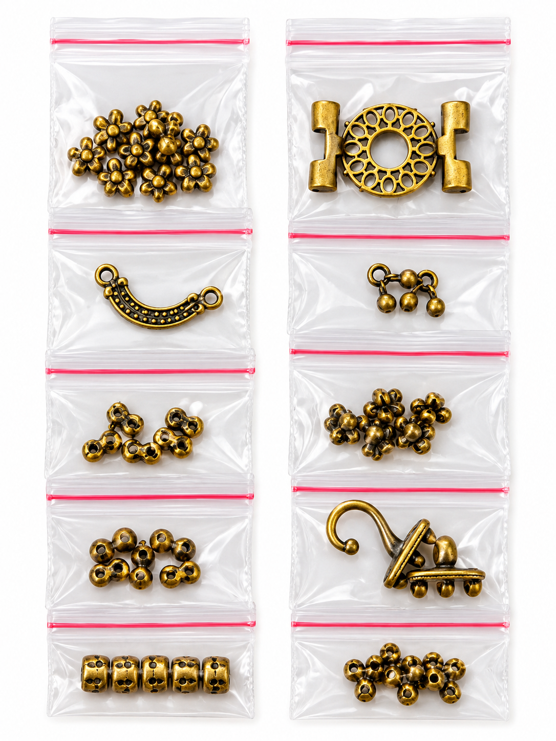 Antique Bronze Jewellery Findings & Connectors – Mixed 10 Pack Lot