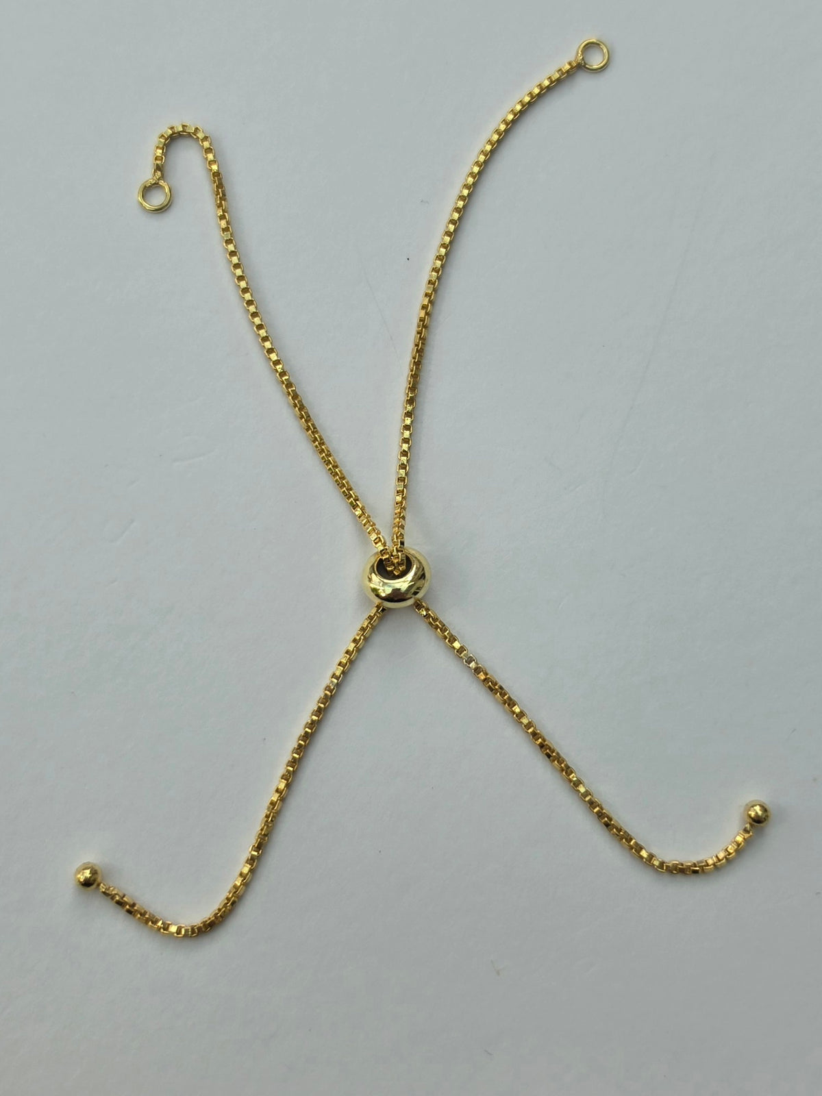 Gold Coloured Adjustable Bolo Slider Bracelet Chain – Jewellery Making Finding