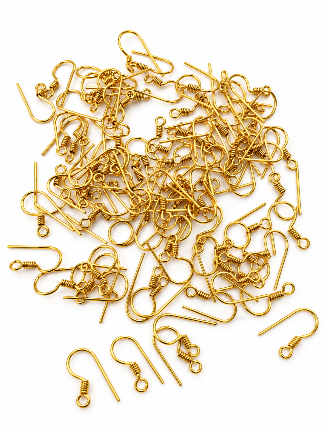 Gold Coloured Fish Hook Ear Wires – Large Jewellery Making Pack