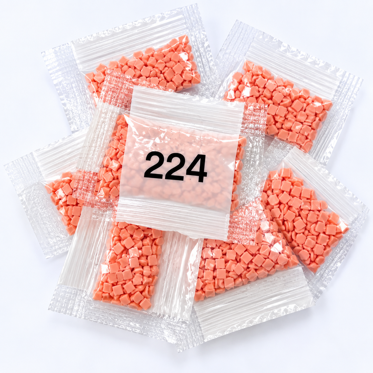 DMC 224 Soft Peach Pink Square Diamond Painting Drills – 7 Bags