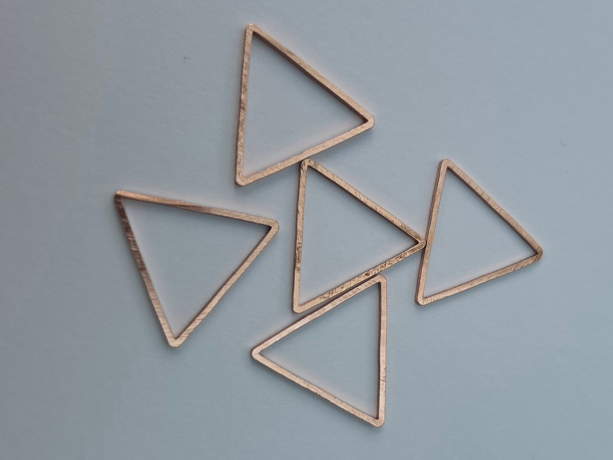 Open Triangle Jewellery Frames – Copper/Rose Gold Colour – 5 Pieces