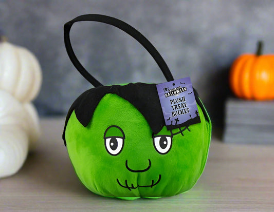 character plush treat bucket green