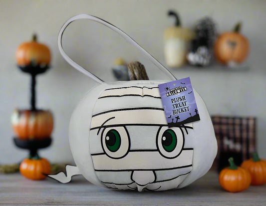 character plush treat bucket white