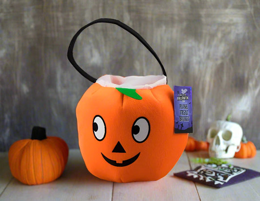 character plush treat bucket orange