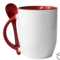 11oz red inner mug with red spoon