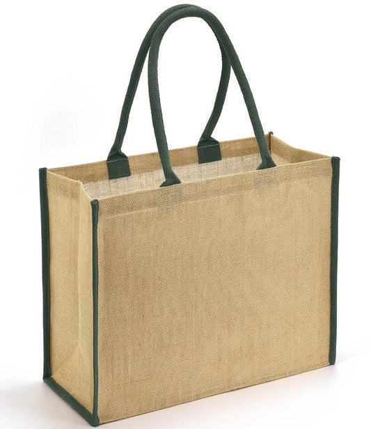 Jute Tipped Shopper- natural/Green