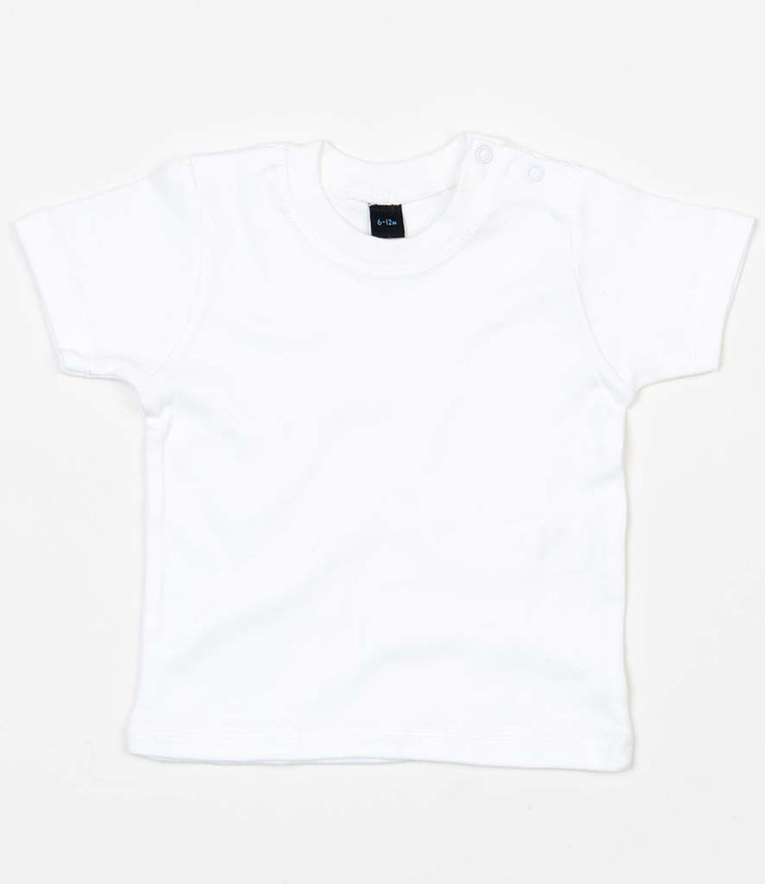 White T.Shirt With Poppers 0-18 months