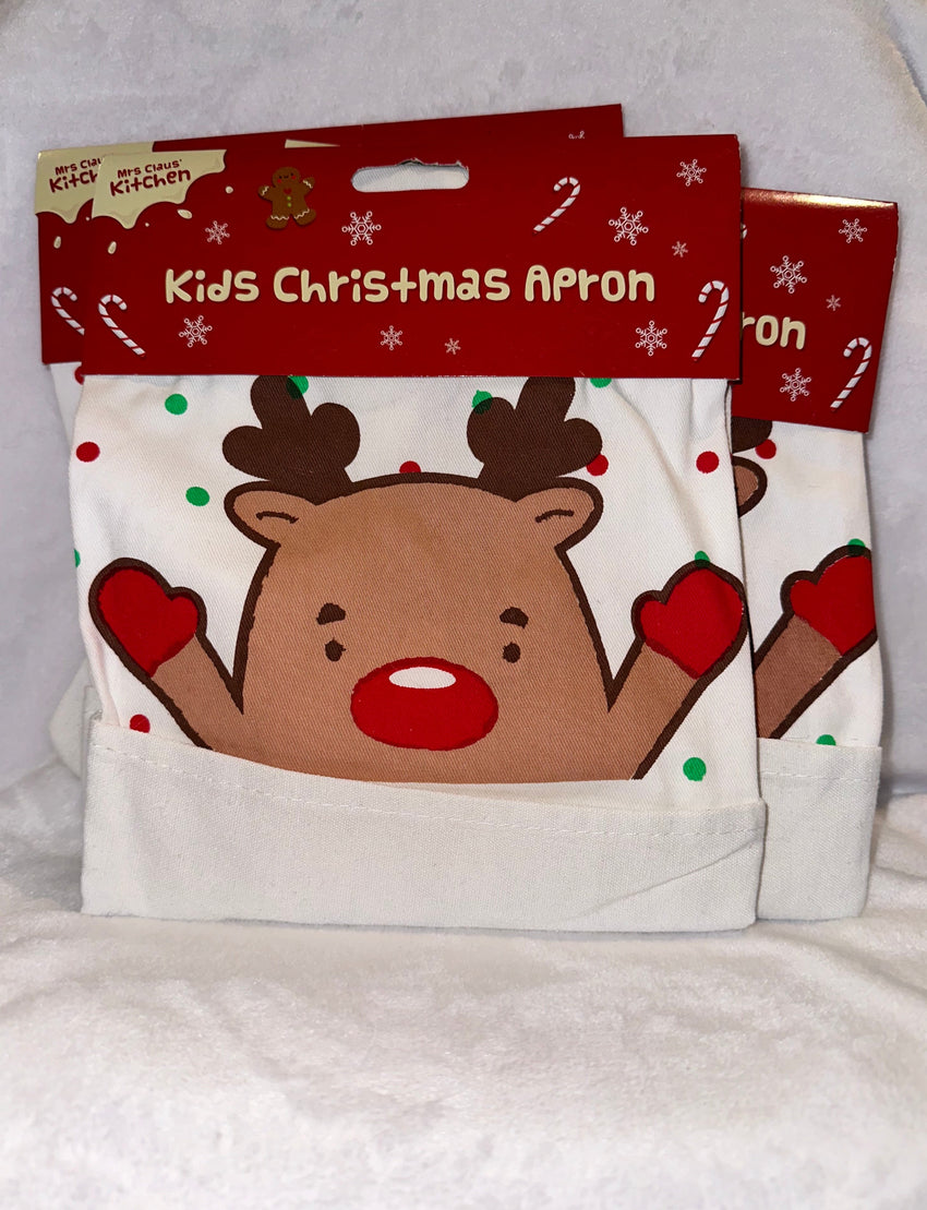 Kids Christmas Apron Reindeer