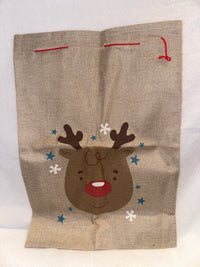 Reindeer Jute Gift Sack