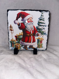 Christmas Slate Santa and Present