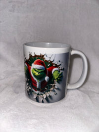 11oz Mug Grinch in the wall