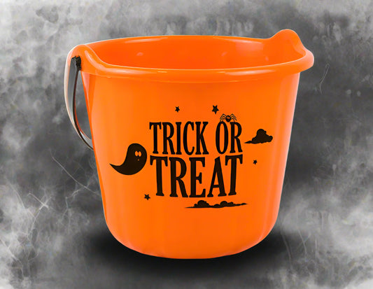 Halloween Trick or Treat Bucket orange