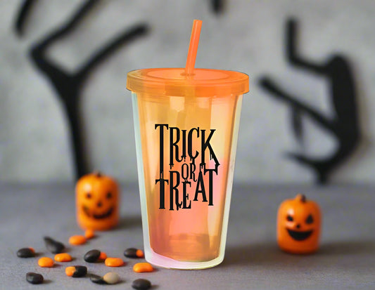 halloween holographic tumbler (orange)