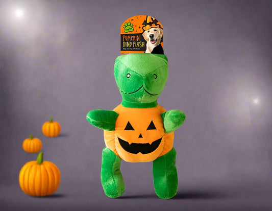 Halloween Dino Pumpkin Plush Toy (for dogs)