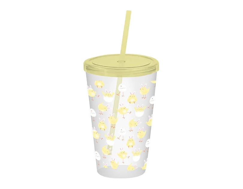 Easter Printed Tumbler with Straw