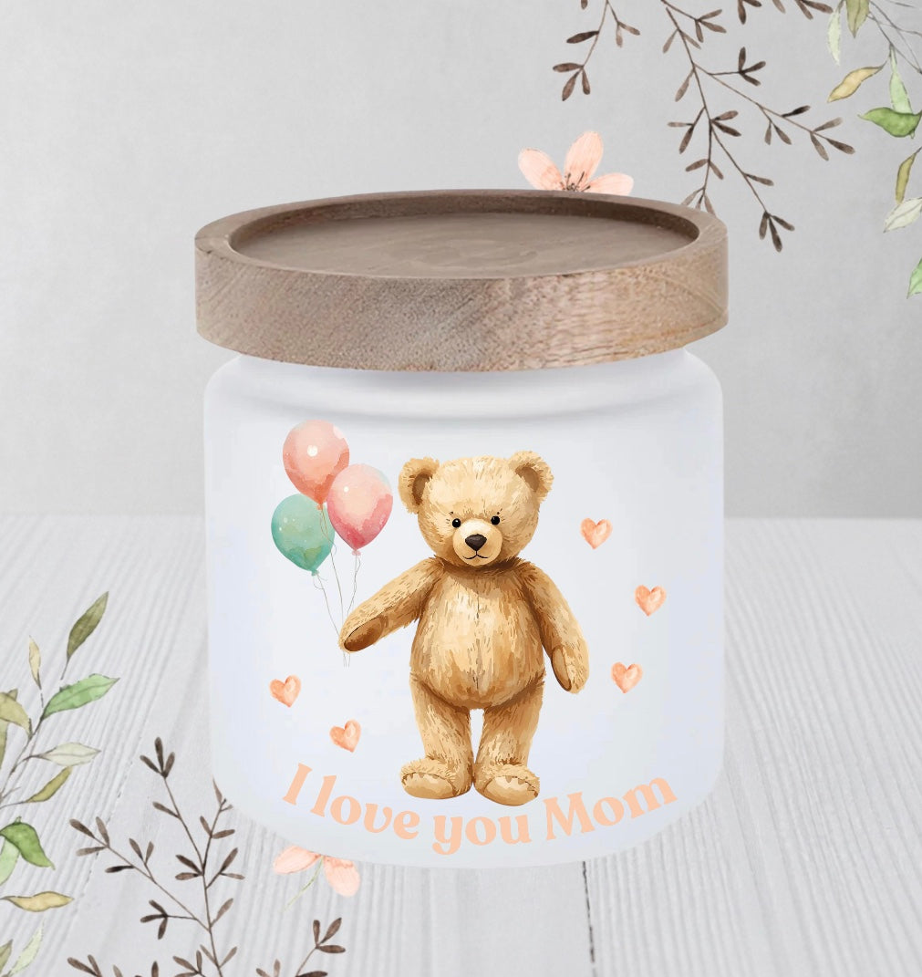 Mothers Day Frosted Glass Storage jar small (1)