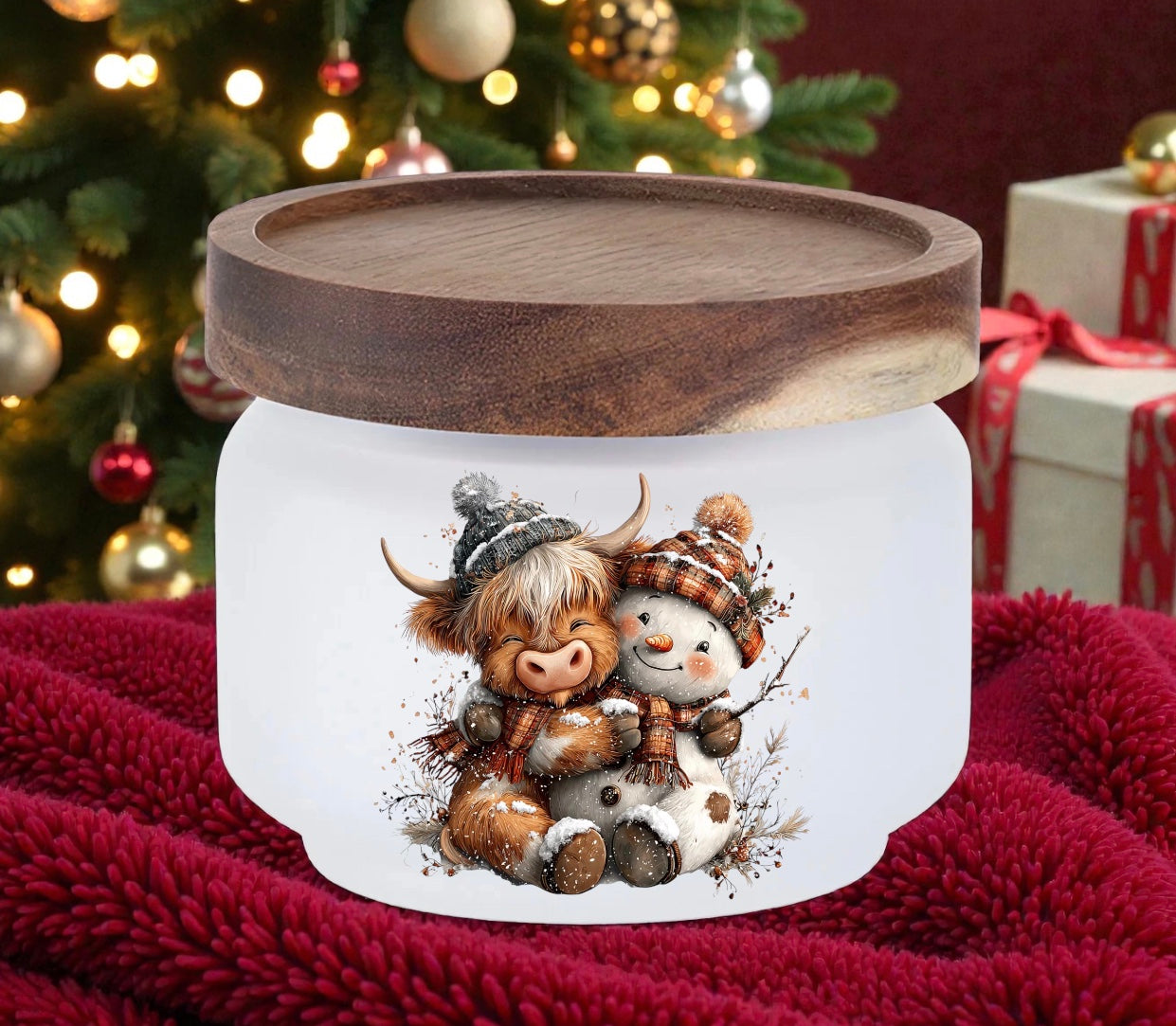 Frosted Glass Storage Jar x small sublimation Highland Cow