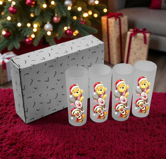 Winnie The Pooh Frosted Shot Glasses x4 (1)
