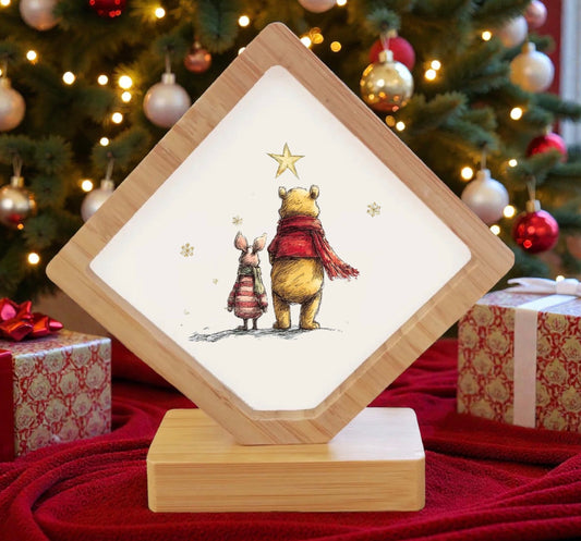 Winnie The Pooh Photo Frame - Bamboo - Revolving Magnetic Frame - Diamond