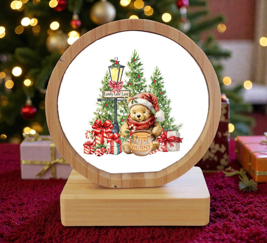 Winnie The Pooh Photo Frame - Bamboo - Revolving Magnetic Frame - Circle