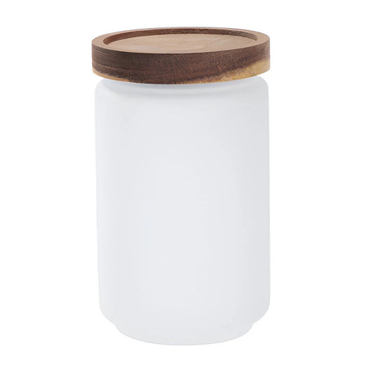 Frosted Glass Storage Jar Medium