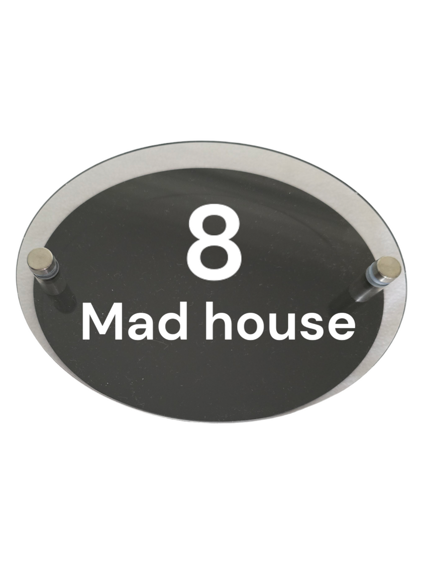 Acrylic Oval House Sign