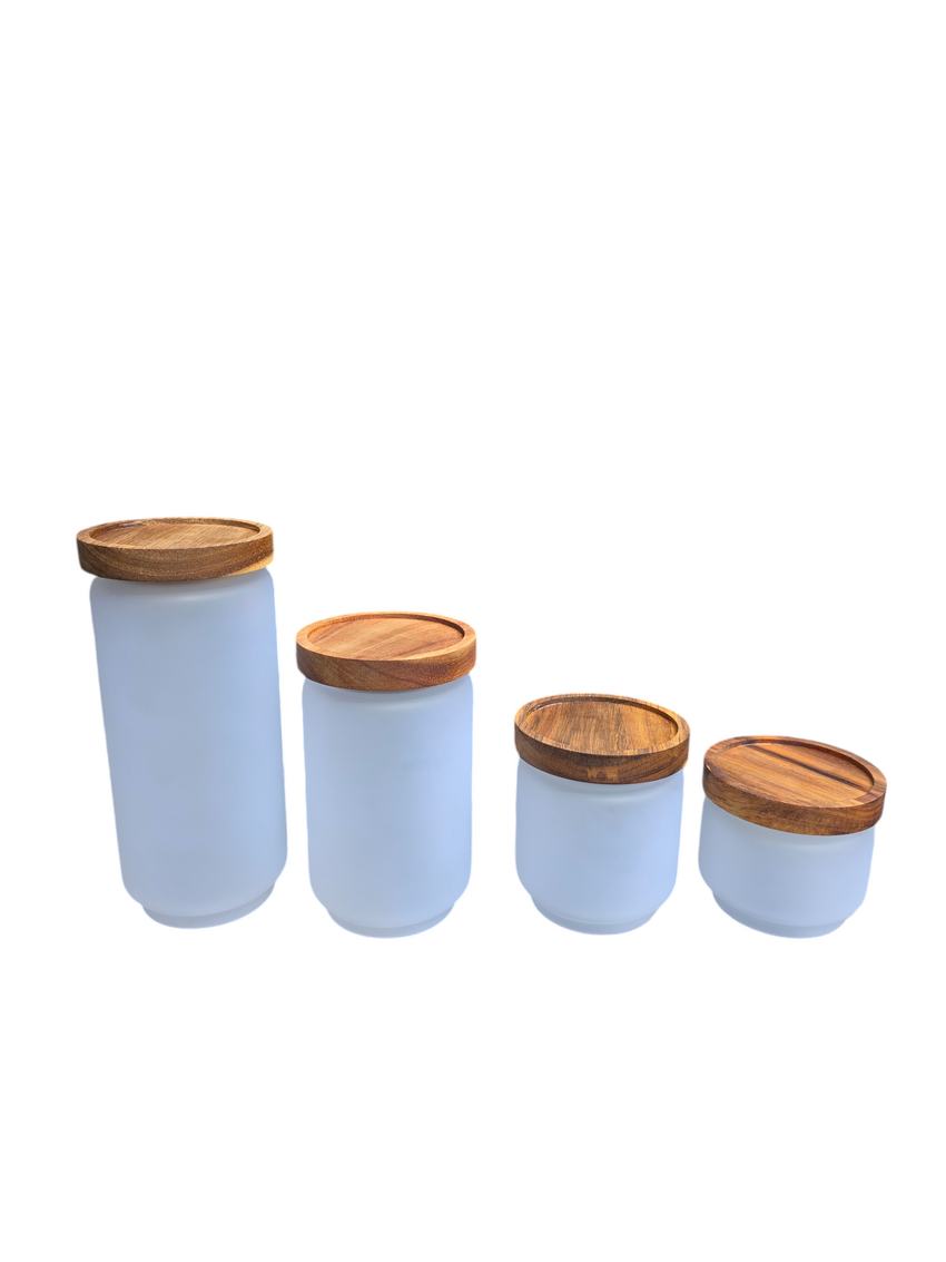 Frosted Glass Storage Jars large