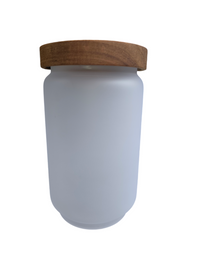 Frosted Glass Storage Jar Medium