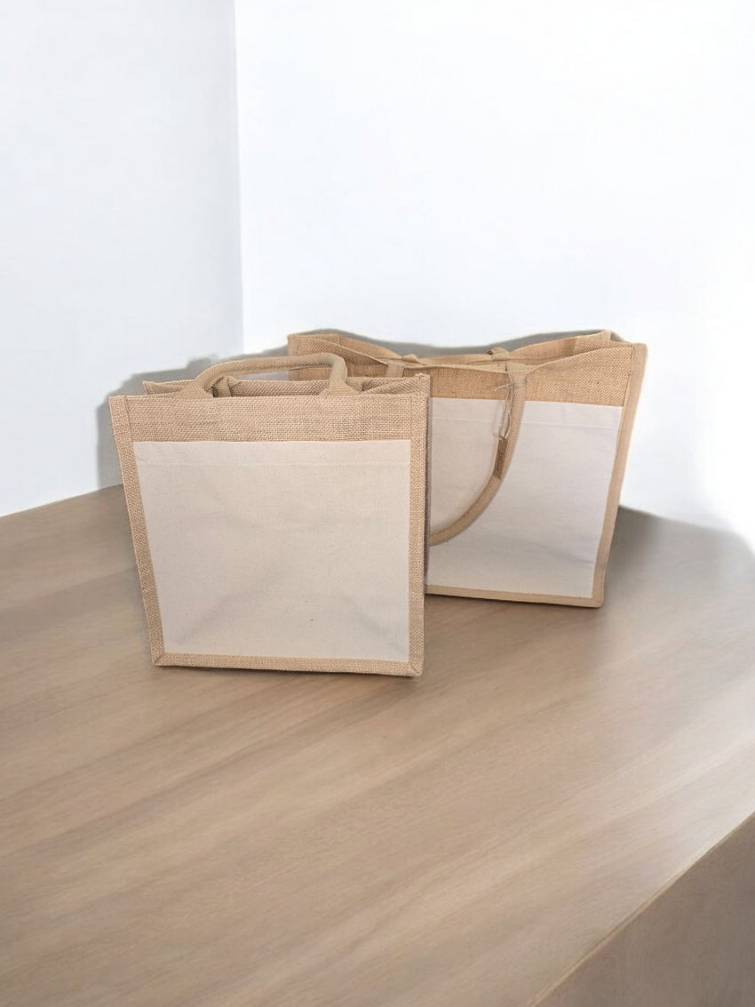 Cotton Pocket Natural Starched Jute Shopper