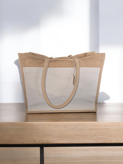 Cotton Pocket Natural Starched Jute Shopper