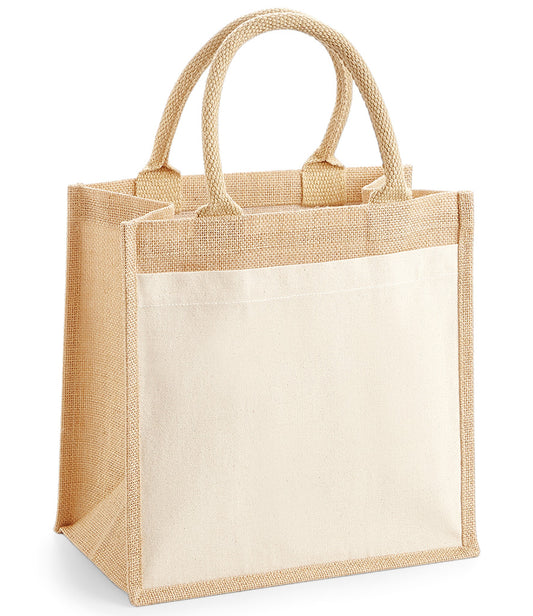 Cotton Pocket Jute Midi Tote