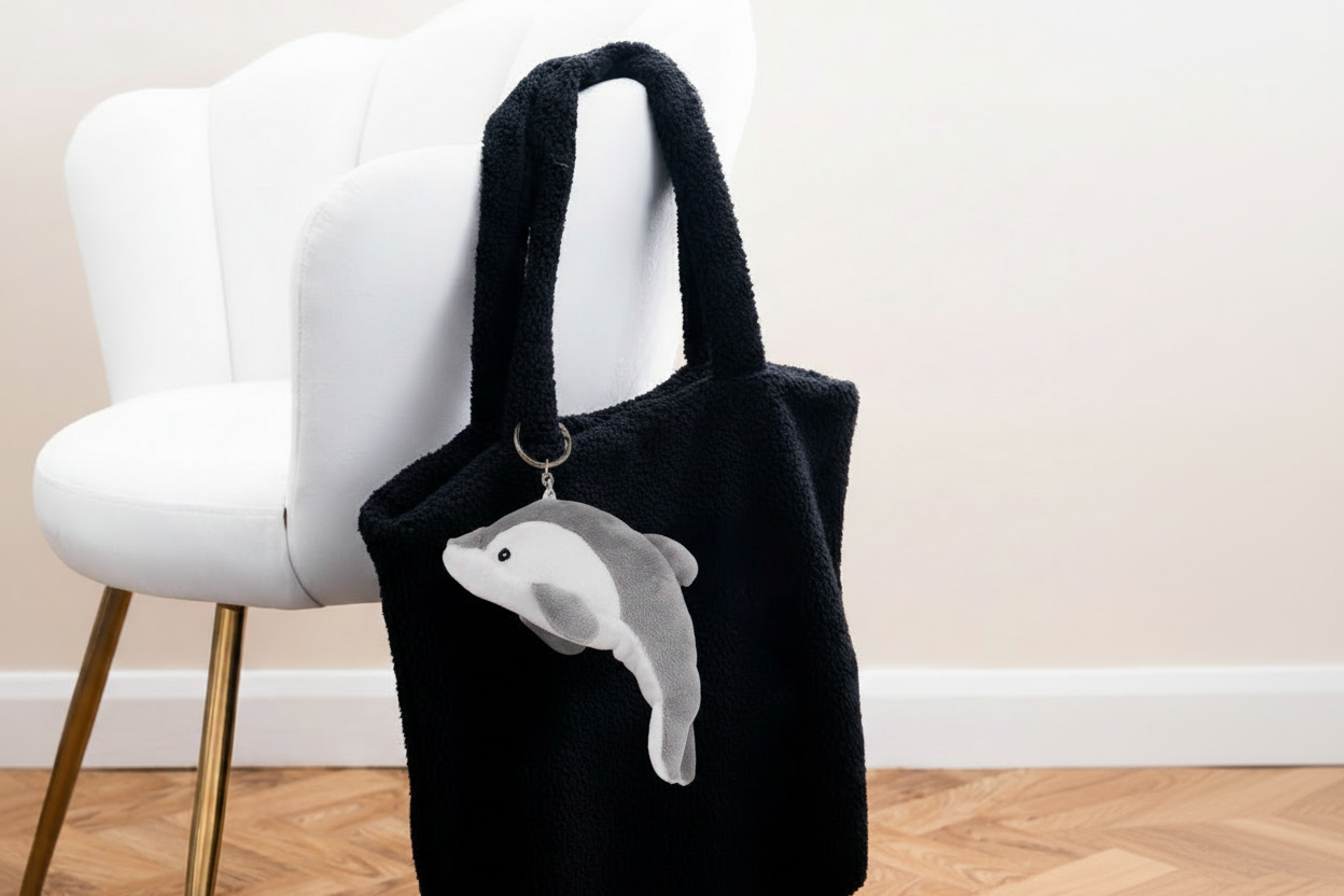 Black Fleece Shopper with Dolphin Keyring